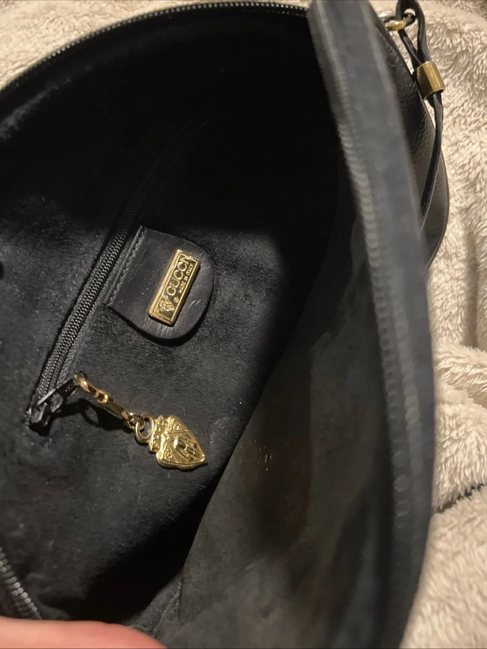 Gucci Vintage Black Leather Crossbody Bag
